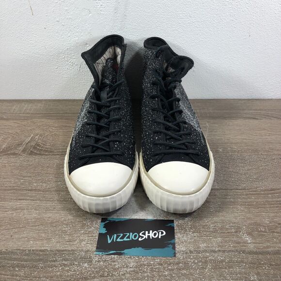 John Varvatos Bootleg Mid Feather Black Sneakers Men's 9.5 M A702B 006 - Picture 2 of 8